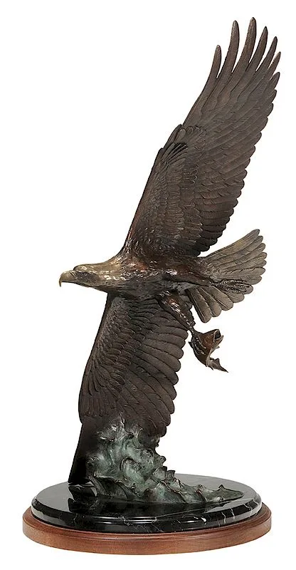 Jim Gilmore, The Fly Fisherman, 1990, patinated bronze with wood base