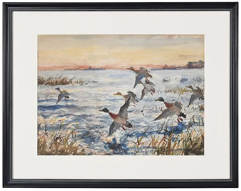Mallards by John Whorf, watercolor on paper, sold Jul 2018