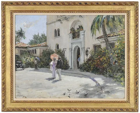 Howard Russell Butler, A Florida Courtyard, c. 1916, oil on hardboard