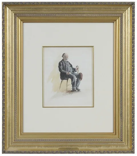Eleanor Parke Custis, Waiting, watercolor on paper
