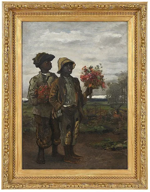 James Henry Moser, Gentleman Callers, oil on canvas
