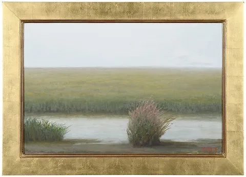 John Beerman, Carolina Marsh, Muted Green, oil on canvas