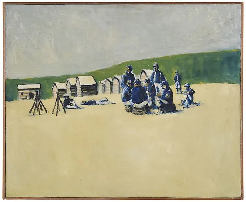 Union Troop Encampment by Ralph Leon Bagley, oil on board, sold Jul 2018