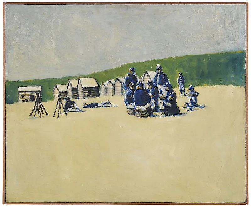 Ralph Leon Bagley, Union Troop Encampment, oil on board