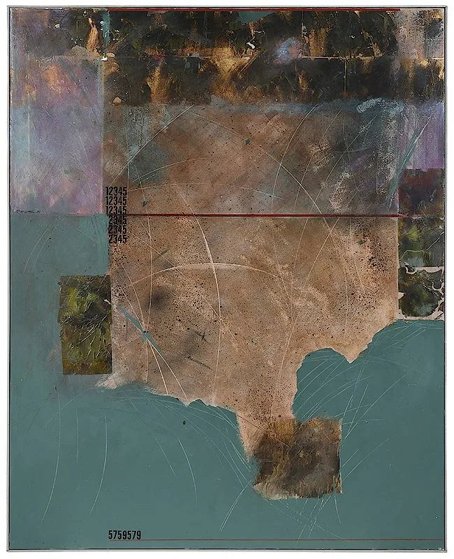 Untitled, abstract composition by Scott Upton, oil on canvas, offered Jul 2018