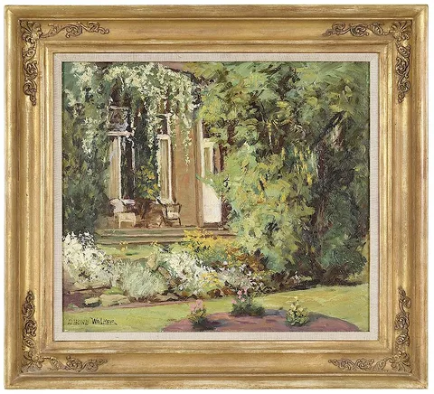 David Bond Walker, View of a Garden, oil on canvas