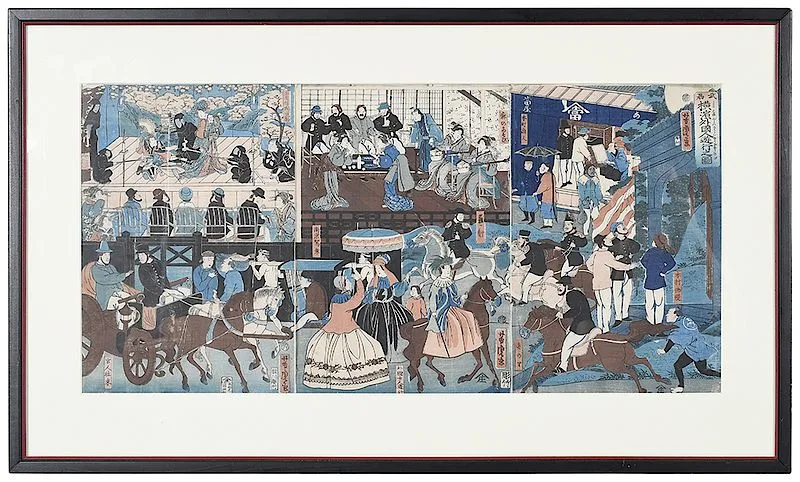 Utagawa Yoshitora, Foreigners Making Merry, 1861, woodblock print on paper