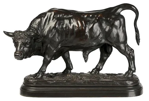 Louis Vidal, Bull, patinated bronze