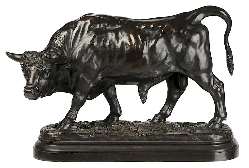Louis Vidal, Bull, patinated bronze