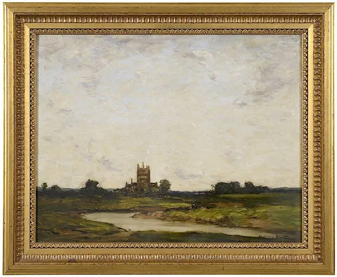 David Murray Smith, Landscape with Distant Town, oil on canvas
