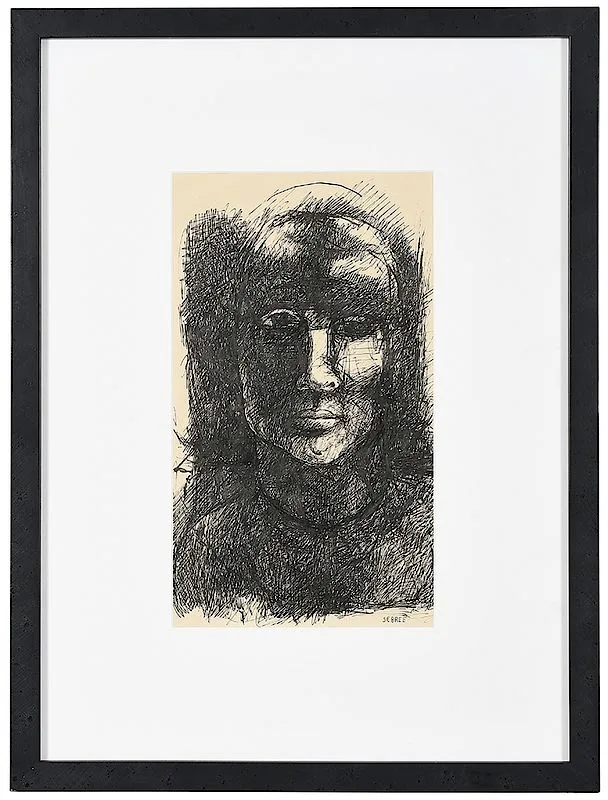 Charles Sebree, Portrait, ink on paper
