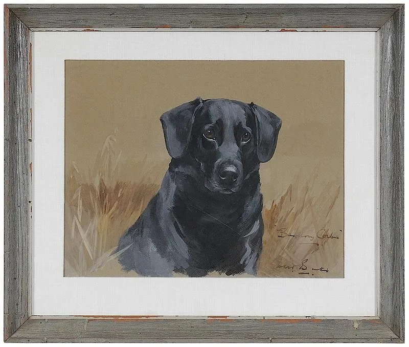 Banchory Corbie by Reuben Ward Binks, watercolor and gouache on brown paper, sold May 2018