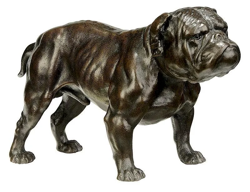 Charles Curry, English Bulldog, 1908, patinated bronze