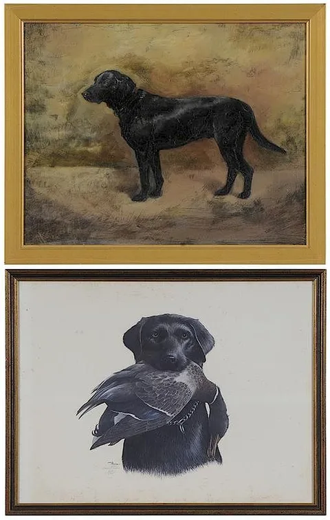 Thomas Ivester Lloyd, Portrait of a Labrador Retriever, oil on panel