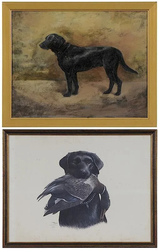 Thomas Ivester Lloyd, Portrait of a Labrador Retriever, oil on panel