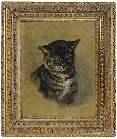 John Henry Dolph, Cat-it-tude, oil on board