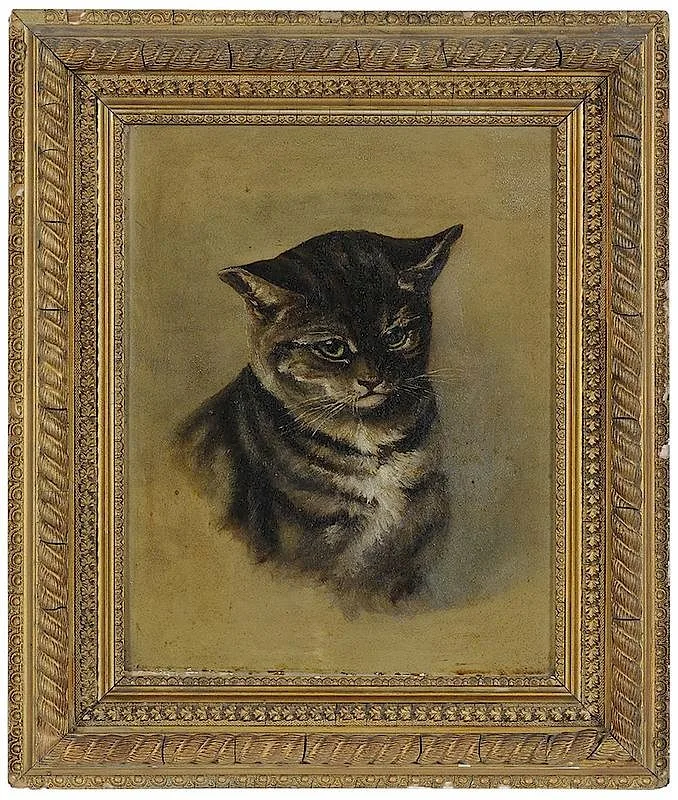 Cat-it-tude by John Henry Dolph, oil on board, sold May 2018