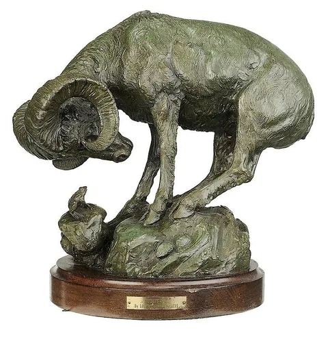 Lorenzo E. Ghiglieri, Brave One, 1980, patinated bronze with wood base