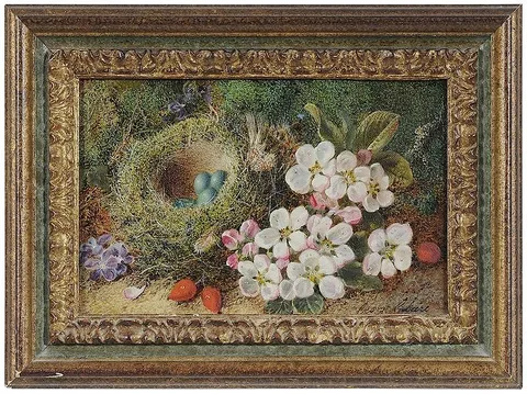 George Clare, Woodland Still Life, oil on canvas