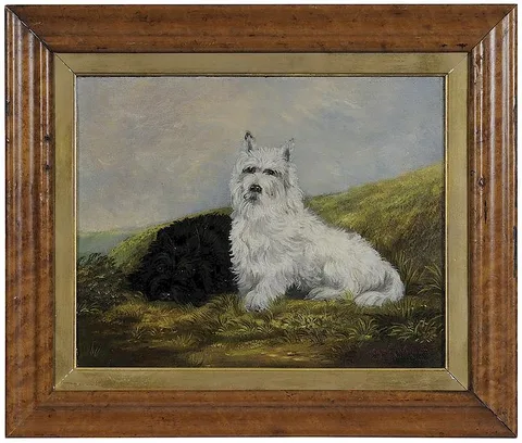 Arthur Wardle, Cairn Terriers, spurious signature lower left "Arthur Wardle, oil on canvas
