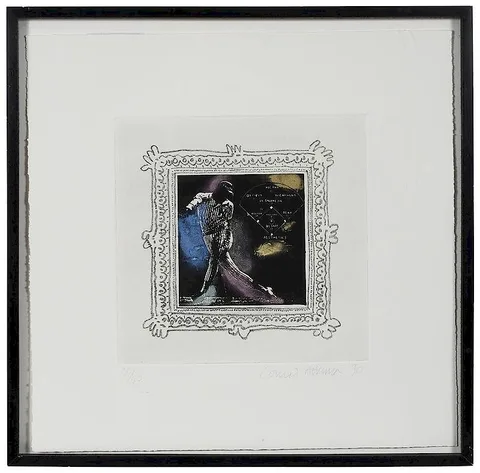 Conrad Atkinson, Baseball Series, No. 2, 1990, etching with hand coloring
