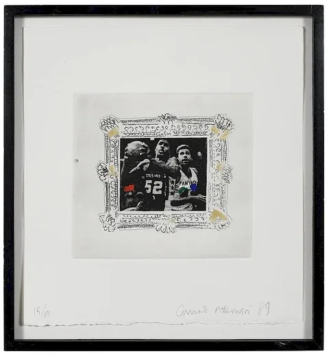 Conrad Atkinson, Desire and Fantasy, 1989, etching with hand coloring