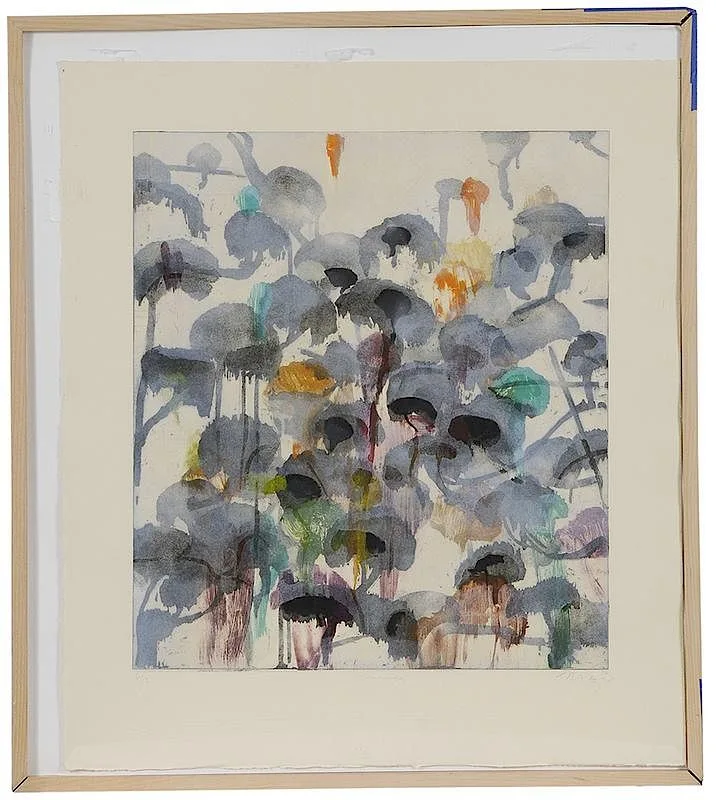 Cascade 1996 by Michael Mazur, etching and monotype, sold May 2018