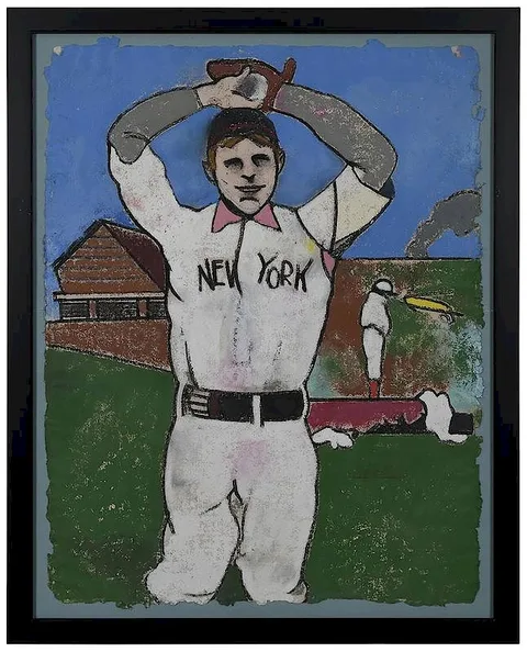 Richard Merkin, Christie Matthewson, pastel and oil crayon on paper