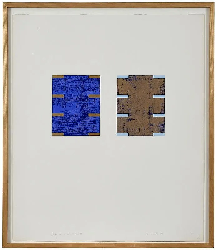 One & One Series II by Gordon Hart, 1987, serigraph on paper, sold May 2018
