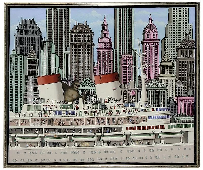 Jim Flora, Cruise of the Cinema Stars, 1990, acrylic on canvas
