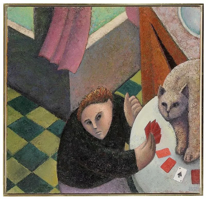 Card Game by Robert Jessup, 1984, oil on canvas, sold May 2018