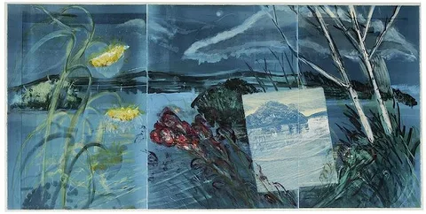 Michael Mazur, Wake by Night, woodcut and monoprint on three sheets of paper