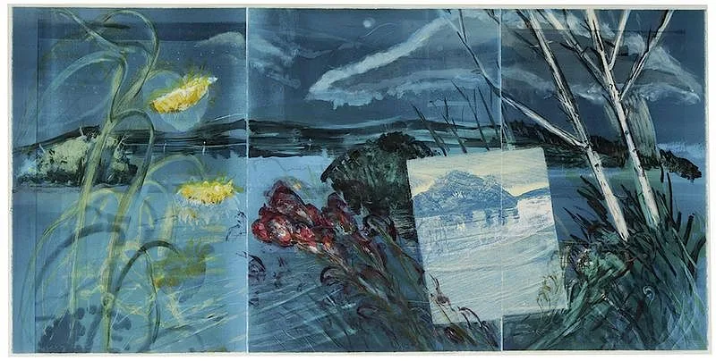 Wake by Night by Michael Mazur, woodcut and monoprint on three sheets of paper, sold May 2018
