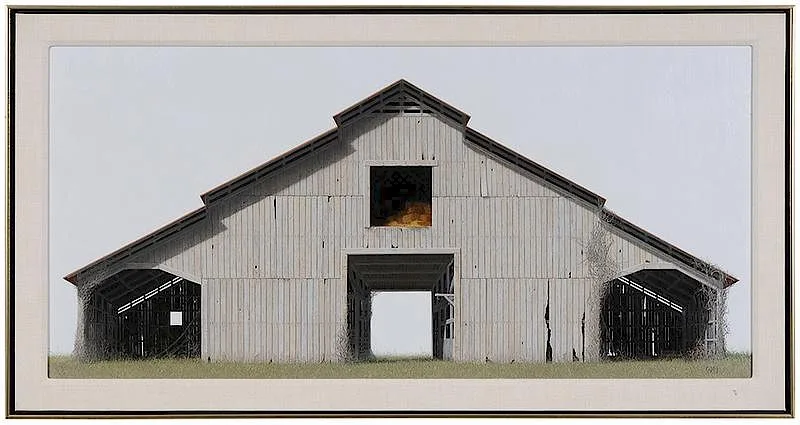 Barn by Ward Nichols, oil on canvas, sold May 2018