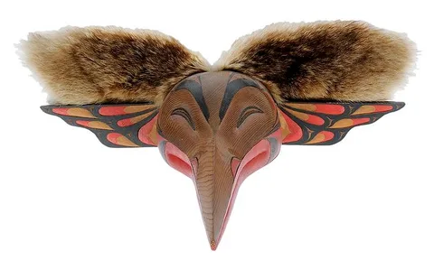 George David, Hummingbird Mask, 1978, carved and polychromed cedar wood