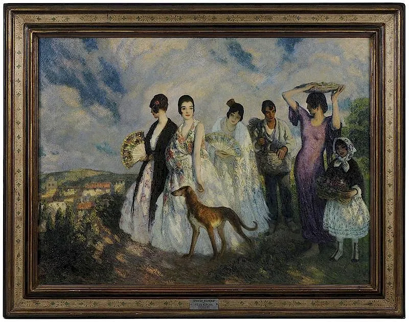 Spanish Souvenir by Francis Luis Mora, oil on canvas, sold May 2018