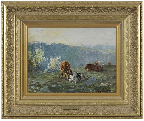 Matilda Browne, Resting, oil on board