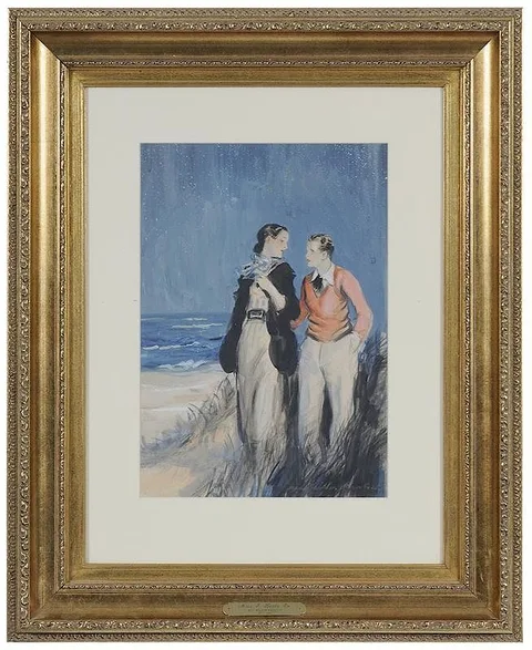 May Wilson Preston, Crash-Miss J Looks On, 1935, watercolor and gouache over charcoal on paper