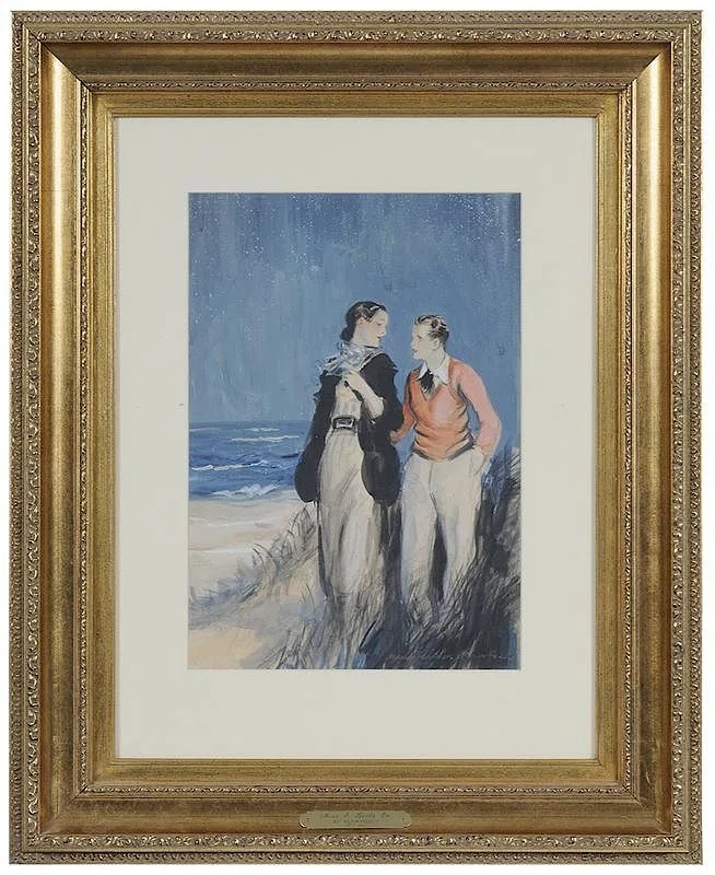 May Wilson Preston, Crash-Miss J Looks On, 1935, watercolor and gouache over charcoal on paper