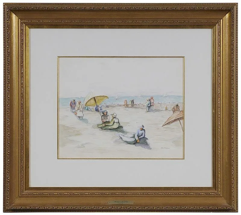 Summer Holiday by Jane Peterson, watercolor and pencil on paper, sold Mar 2018