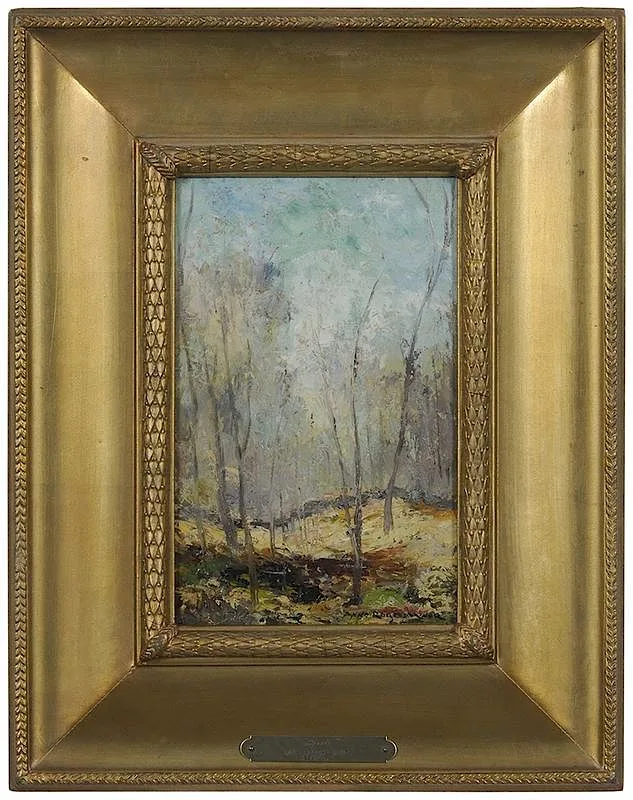 April Landscape by Anne Rogers Minor, oil on board, sold Mar 2018