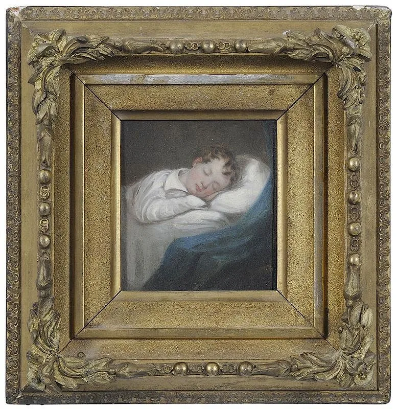 Sleeping Child by Thomas Sully, oil on paper, sold Mar 2018