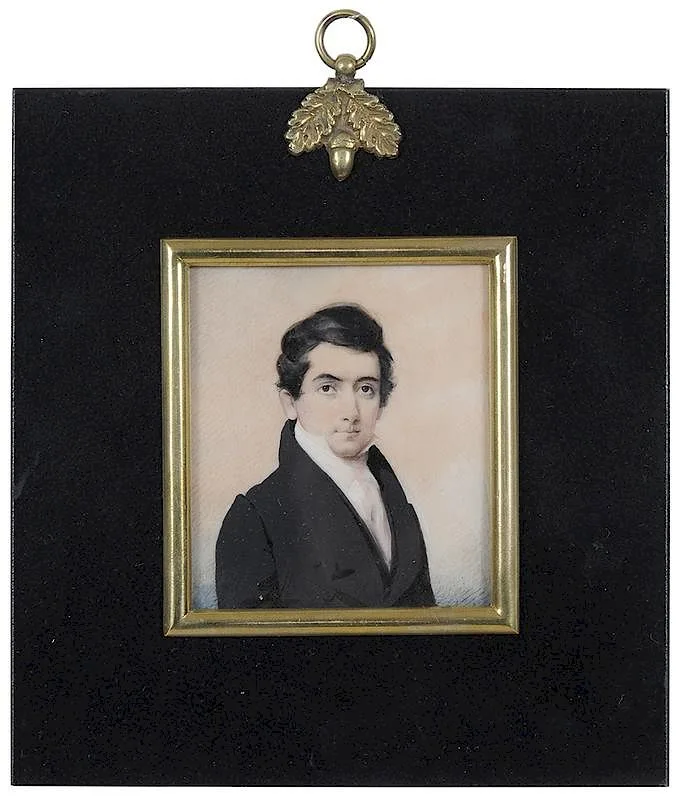 Daniel Dickinson, Portrait of a Young Gentleman of the Brown Family of Philadelphia, watercolor on ivory