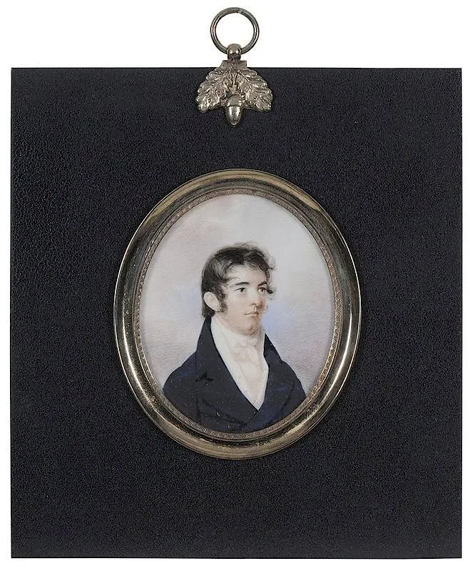 Anson Dickinson, Dr. David Wharry, watercolor on ivory