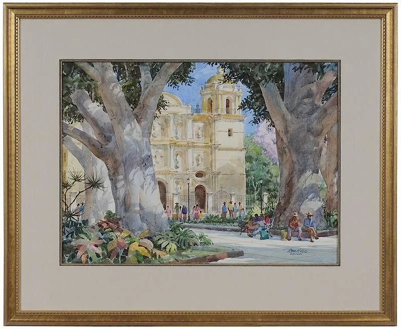 Thomas Hill, View Through the Alameda, watercolor on paper