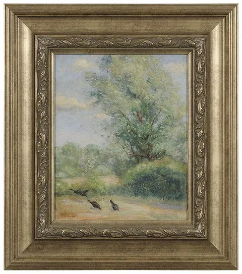 Theodore Robinson, Crows in a Landscape, oil on canvas