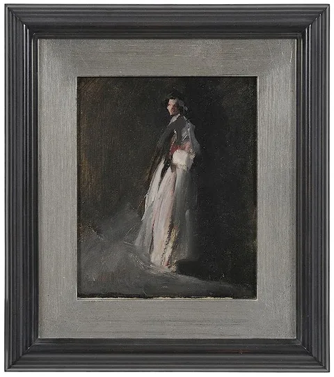 Randall Davey, The Lavender Dress, oil on board