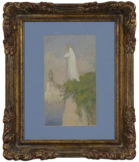 George Haushalter, Shrine of the Madonna, Venice, watercolor and gouache on paper