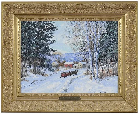 Marion Gray Traver, The Wood Sleigh, oil on board