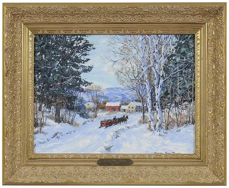The Wood Sleigh by Marion Gray Traver, oil on board, sold Mar 2018